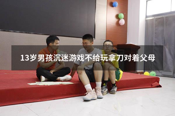 13岁男孩沉迷游戏不给玩拿刀对着父母