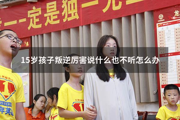 15岁孩子叛逆厉害说什么也不听怎么办