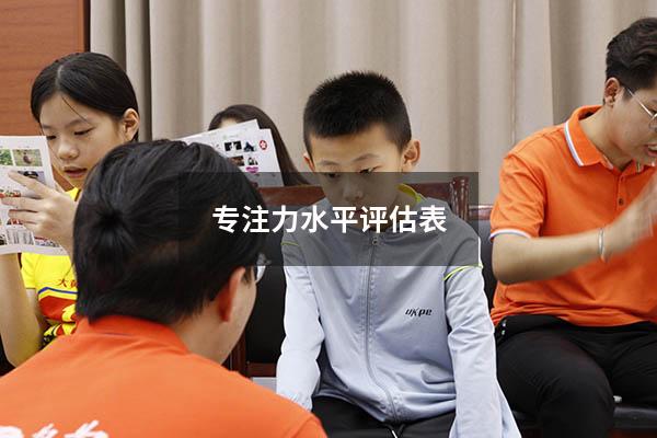 专注力水平评估表