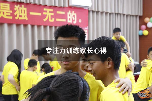 专注力训练家长心得