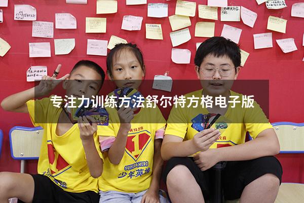 专注力训练方法舒尔特方格电子版