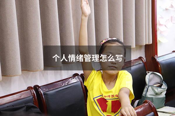 个人情绪管理怎么写
