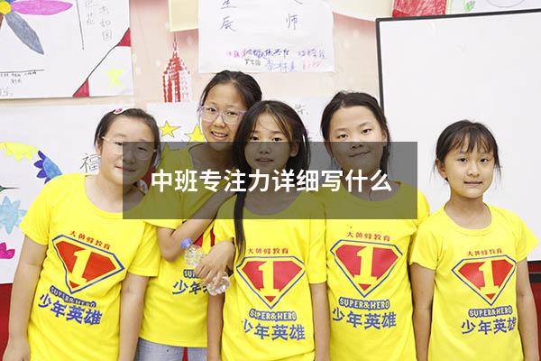 中班专注力详细写什么