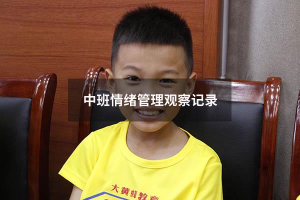 中班情绪管理观察记录