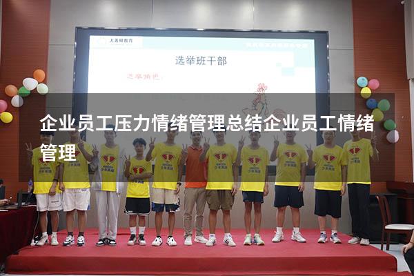 企业员工压力情绪管理总结（企业员工情绪管理）