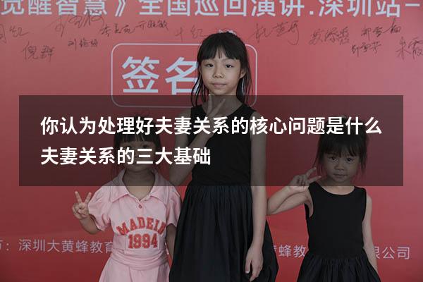 你认为处理好夫妻关系的核心问题是什么（夫妻关系的三大基础）