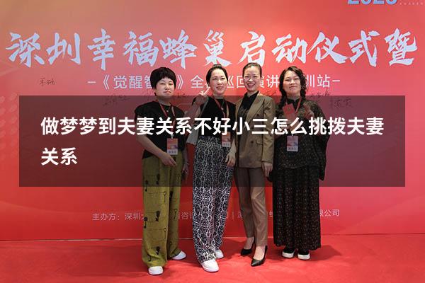 做梦梦到夫妻关系不好（小三怎么挑拨夫妻关系）