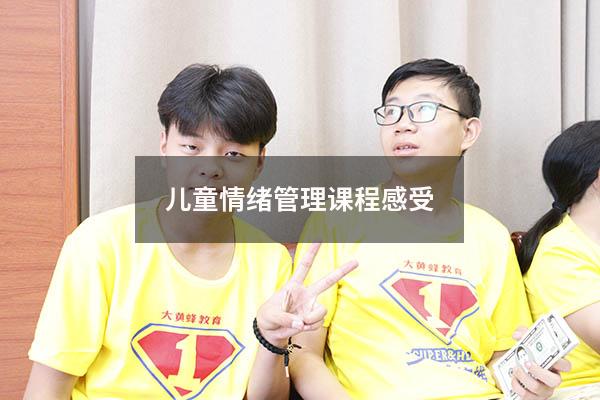 儿童情绪管理课程感受