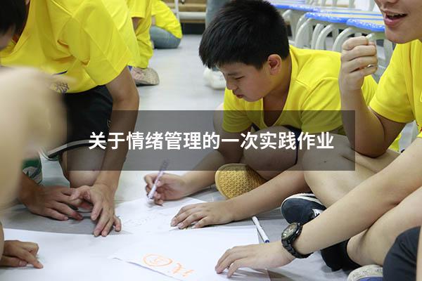 关于情绪管理的一次实践作业
