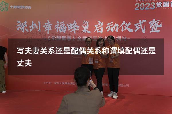 写夫妻关系还是配偶关系（称谓填配偶还是丈夫）