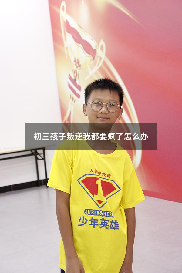 初三孩子叛逆我都要疯了怎么办