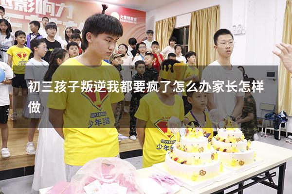 初三孩子叛逆我都要疯了怎么办家长怎样做