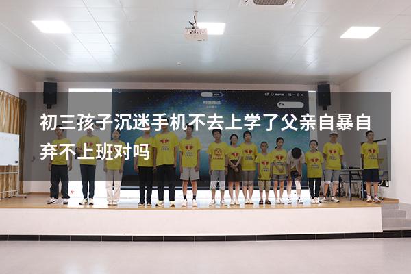 初三孩子沉迷手机不去上学了父亲自暴自弃不上班对吗