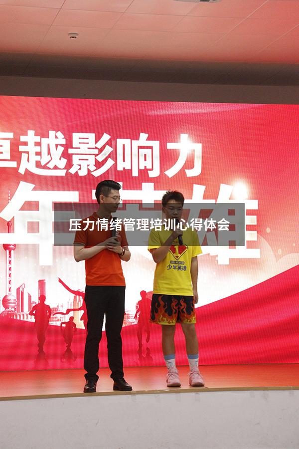 压力情绪管理培训心得体会
