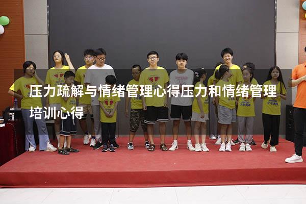压力疏解与情绪管理心得（压力和情绪管理培训心得）
