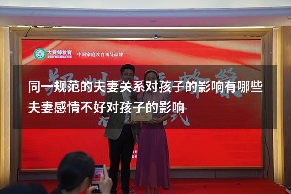 同一规范的夫妻关系对孩子的影响有哪些（夫妻感情不好对孩子的影响）