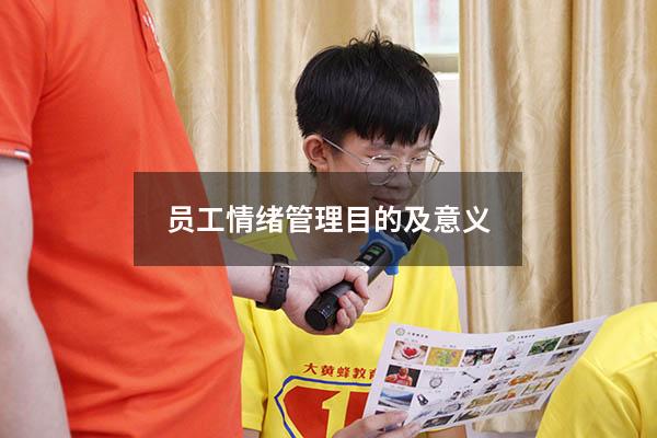 员工情绪管理目的及意义
