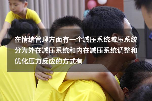 在情绪管理方面有一个减压系统减压系统分为外在减压系统和内在减压系统（调整和优化压力反应的方式有）