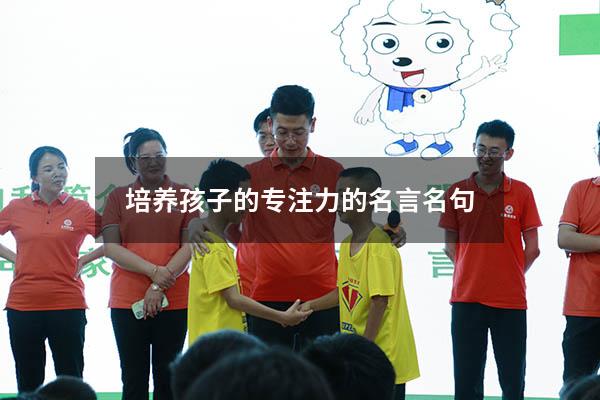 培养孩子的专注力的名言名句