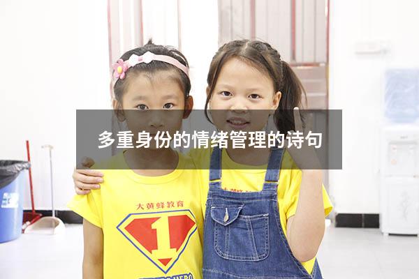 多重身份的情绪管理的诗句