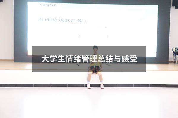 大学生情绪管理总结与感受