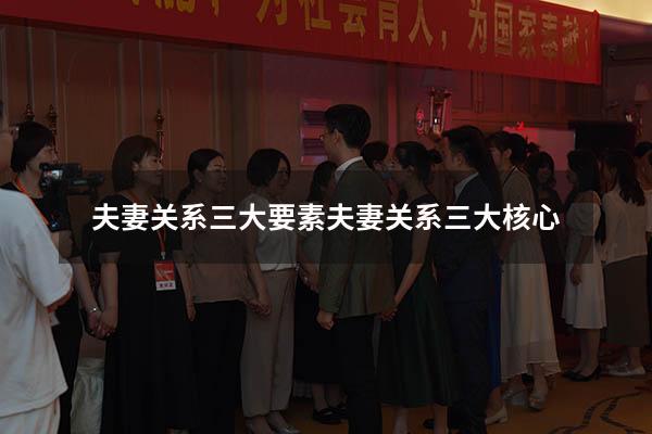 夫妻关系三大要素（夫妻关系三大核心）
