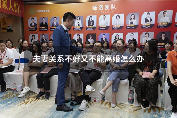 夫妻关系不好又不能离婚怎么办
