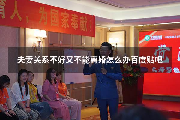 夫妻关系不好又不能离婚怎么办百度贴吧
