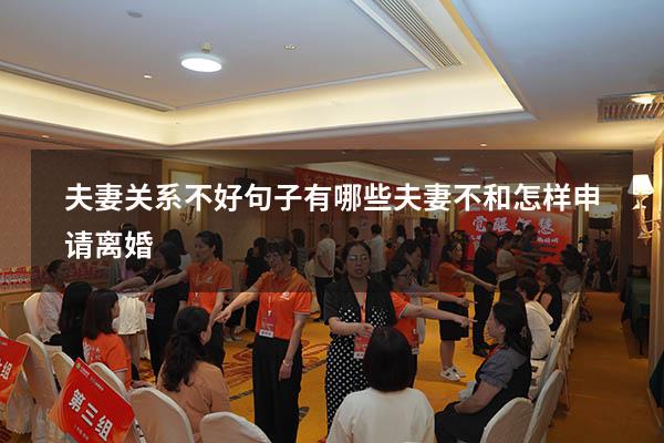夫妻关系不好句子有哪些（夫妻不和怎样申请离婚）