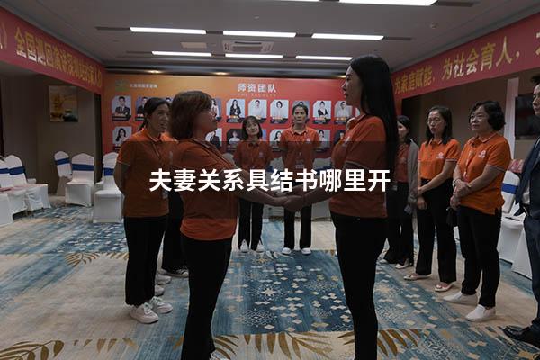 夫妻关系具结书哪里开