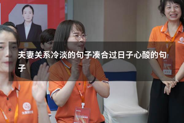 夫妻关系冷淡的句子（凑合过日子心酸的句子）