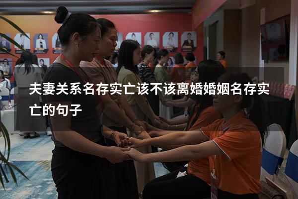 夫妻关系名存实亡该不该离婚（婚姻名存实亡的句子）