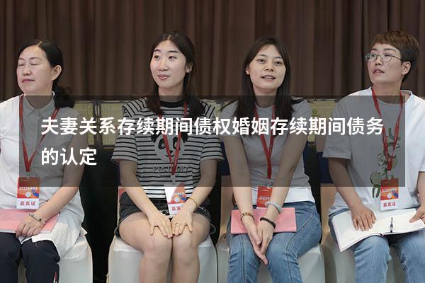 夫妻关系存续期间债权（婚姻存续期间债务的认定）
