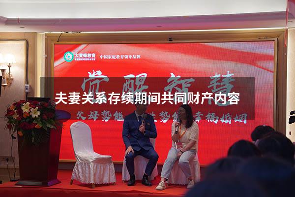 夫妻关系存续期间共同财产内容