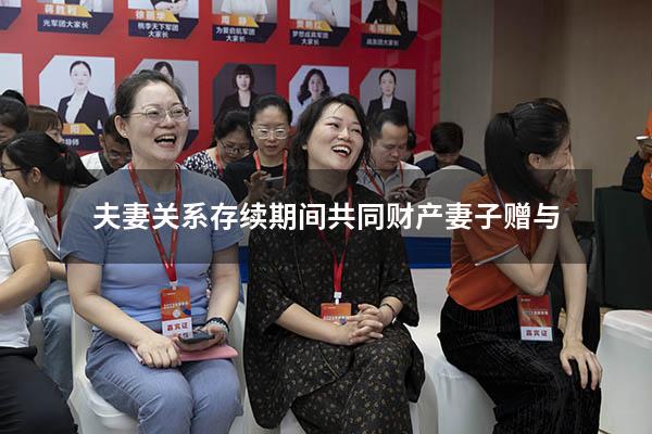 夫妻关系存续期间共同财产妻子赠与