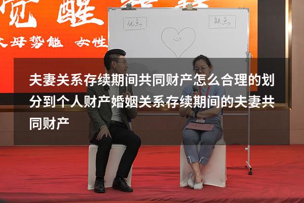 夫妻关系存续期间共同财产怎么合理的划分到个人财产（婚姻关系存续期间的夫妻共同财产）