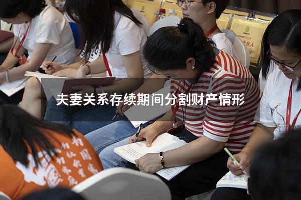 夫妻关系存续期间分割财产情形