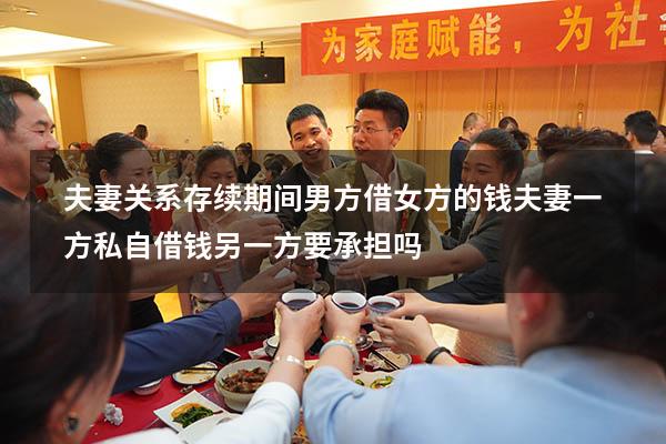 夫妻关系存续期间男方借女方的钱（夫妻一方私自借钱另一方要承担吗）