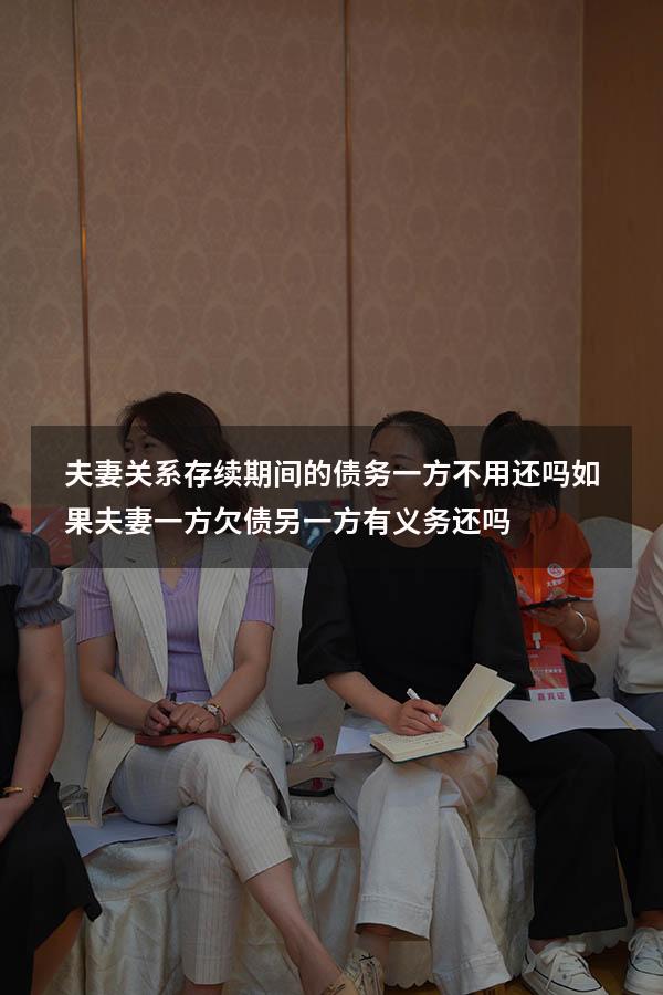 夫妻关系存续期间的债务一方不用还吗（如果夫妻一方欠债另一方有义务还吗）