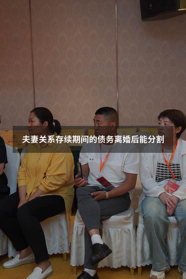 夫妻关系存续期间的债务离婚后能分割