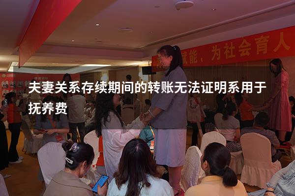夫妻关系存续期间的转账无法证明系用于抚养费