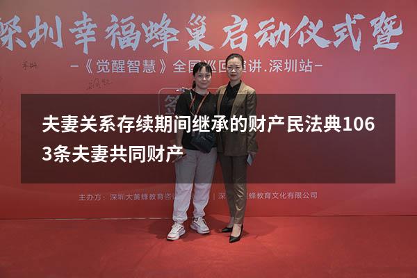 夫妻关系存续期间继承的财产（民法典1063条夫妻共同财产）