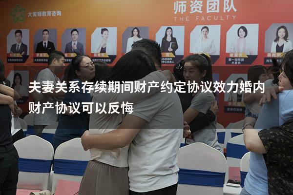 夫妻关系存续期间财产约定协议效力（婚内财产协议可以反悔）