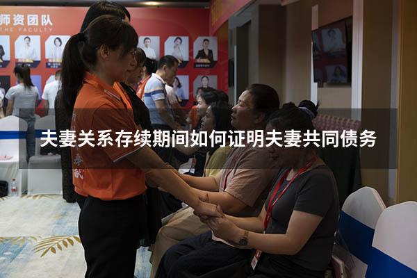 夫妻关系存续期间（如何证明夫妻共同债务）