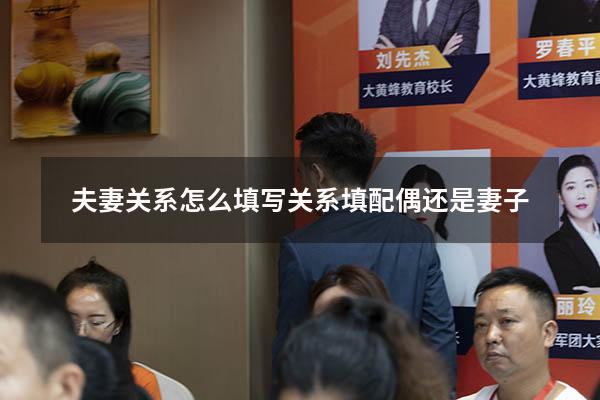 夫妻关系怎么填写（关系填配偶还是妻子）