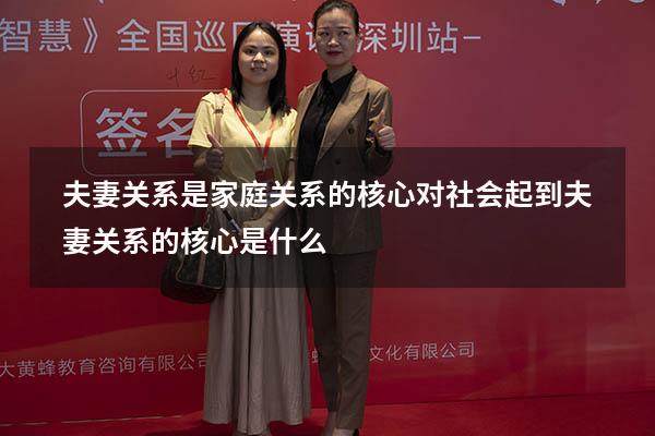夫妻关系是家庭关系的核心对社会起到（夫妻关系的核心是什么）