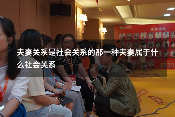 夫妻关系是社会关系的那一种（夫妻属于什么社会关系）