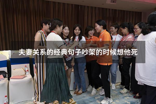 夫妻关系的经典句子吵架的时候想他死