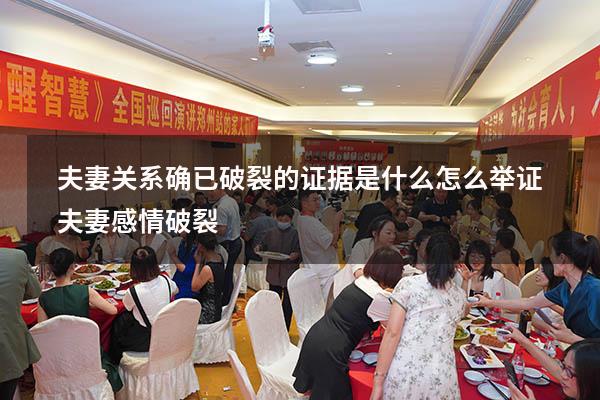夫妻关系确已破裂的证据是什么（怎么举证夫妻感情破裂）