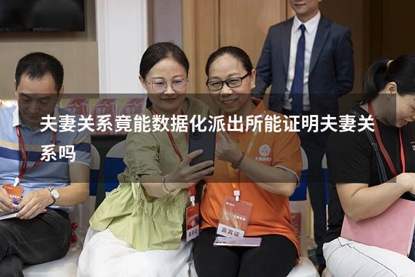 夫妻关系竟能数据化（派出所能证明夫妻关系吗）